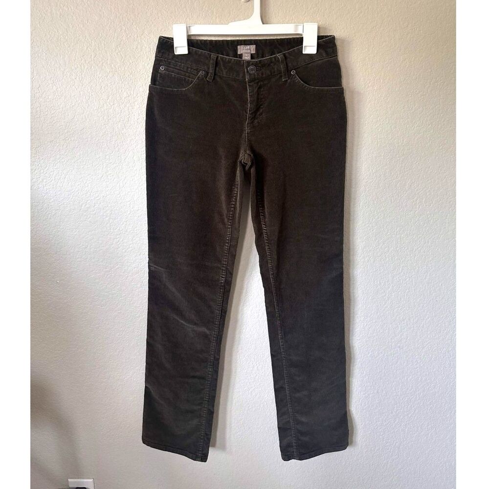 J. Jill Corduroy Pants Slim Stretch Brown Size 2 Mid Rise Dark Academia Fall